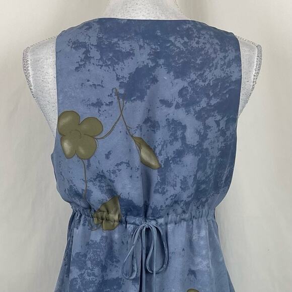 Borcellini Sheer Blue Watercolor Floral Print Career Office Dress NWOT Size 9/10 - Picture 6 of 13